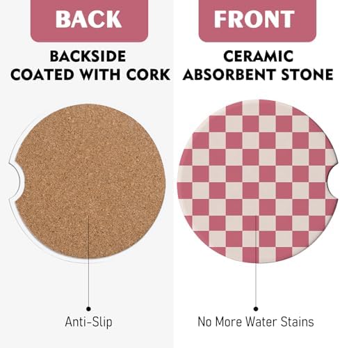 2 Pack Car Coasters for Cup Holders, Cute Car Accessories Interior - Image 7