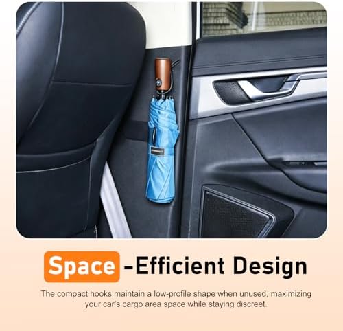 2 PCS Car Umbrella Holder Hooks, Self-Adhesive Auto Trunk Umbrella Storage - Image 6
