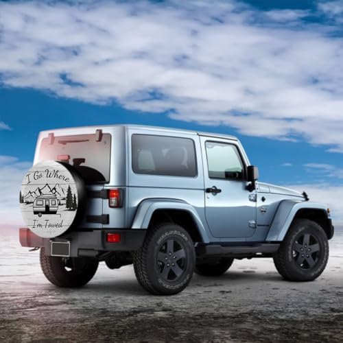 I Go Where I'm Towed Spare Tire Cover Waterproof Dust-Proof Universal 17 Inch - Image 6