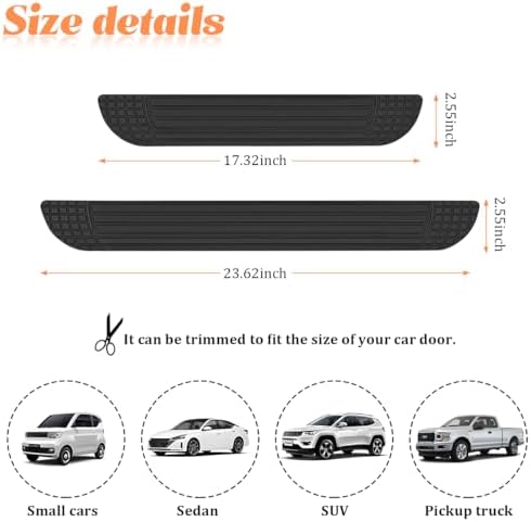 4PCS Car Door Sill Protector, Scratch-Proof Vehicle Front Rear Door Entry Step - Image 2