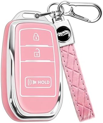 for Toyota Key Fob Cover with Keychain, Soft TPU Key Fob Holder, Fit by Unknown