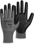 KAYGO Safety Work Gloves for Men Women, PU Coated Palm & Fingers by KAYGO