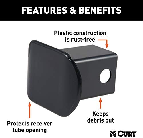 CURT 22181 Black Plastic Trailer Hitch Cover, Fits 2-Inch Receiver - Image 3