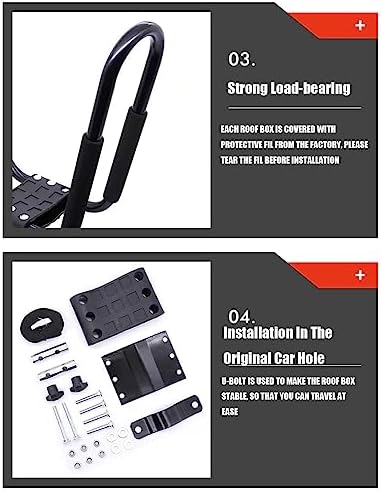 FENQING-YAluminum J-Bar Rack Universal Kayak Roof Rack Canoe Boat Surf Ski - Image 3