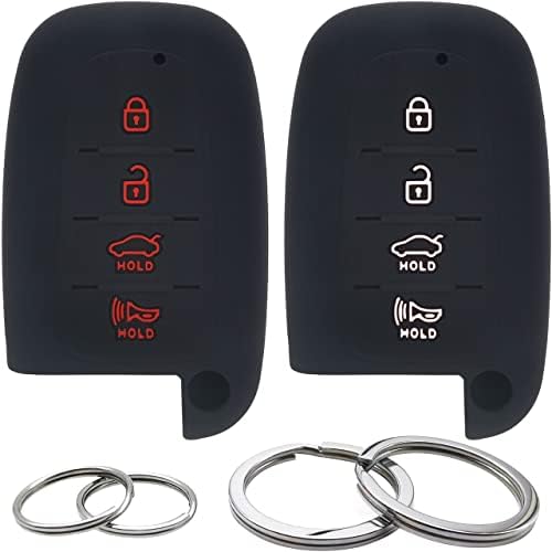 2Pcs Silicone 4 Buttons Key Fob Cover Remote Case Keyless Protector Compatible by GFDesign