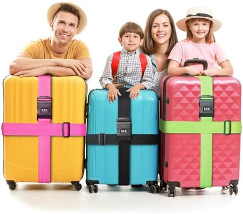 2 PCS Luggage Strap 78" x 2" Suitcase Belts Wide Adjustable Packing Straps - Image 3