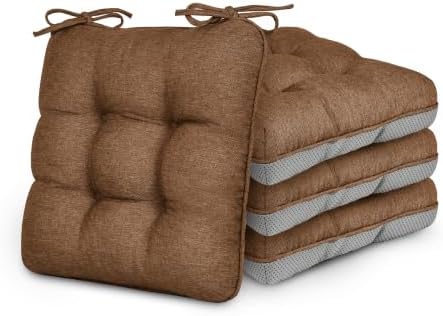 Love's cabin Memory Foam Chair Cushions Set of 4, 15.5 Inch by Lovescabin