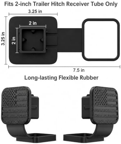 2" American Flag Trailer Hitch Cover Plug - Image 3