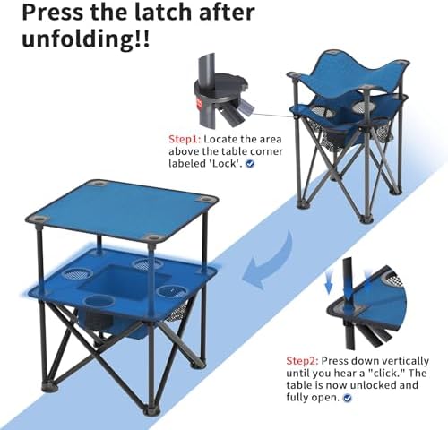 Folding Camping Table, Portable Outdoor Picnic Table, Lightweight Square Camp - Image 5