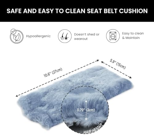 Andalus Genuine Sheepskin Car Seat Belt Cover Pad – Soft Fuzzy, Comfy Fluffy - Image 5