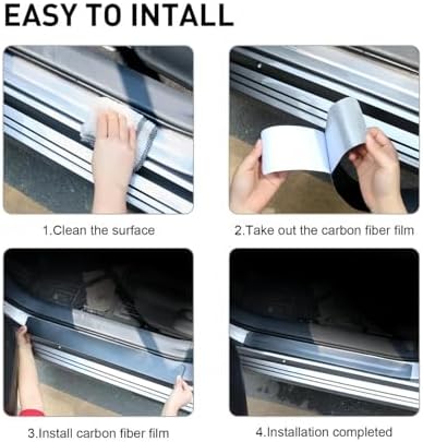 Door Sill Protectors for RAM 1500, Carbon Fiber Leather Style Scuff Plates - Image 3