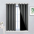 Yakamok Dark Grey 100% Blackout Curtains 45 Inches Long 52" Wide 2 Panels by Yakamok