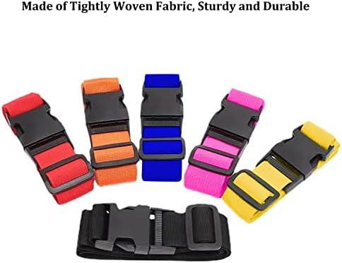2 Pack Suitcase Straps, Bright Color Adjustable Luggage Belts, TSA Approved - Image 4