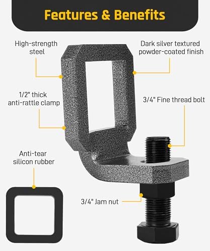 Wyckoff 2" Anti-Rattle Hitch Clamp, Heavy-Duty Tightener & Hitch Stabilizer - Image 3
