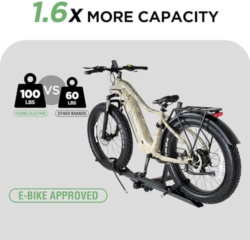 Young 100LBS. Capacity Aluminum 1-Ebike Rack - Image 2