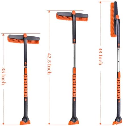 SEAAES 48 Inch Extendable Snow Brush, SUV Windshield Ice Scraper - Image 7