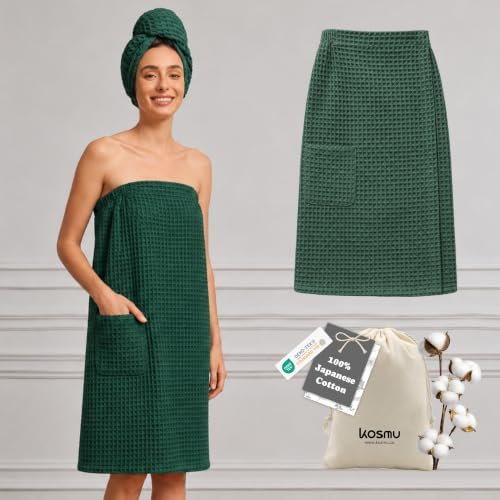 Luxury Organic Japanese Cotton Waffle Body Towel Wrap by KOSMU