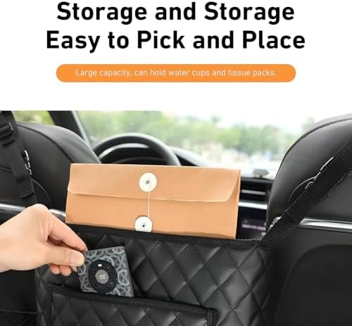 1 PC Car Purse Holder Between Seats, Front Seat Large Capacity Leather Storage - Image 5