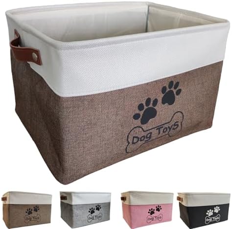 Dog Toy Basket Collapsible Dog Toy Box Foldable Dog Toy Bin by CpakOwlgoo
