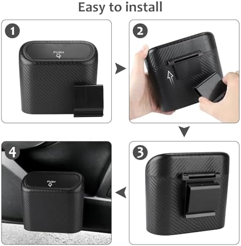 Accmor Car Trash Can with Lid, Mini Vehicle Trash Bin Portable Car Dustbin - Image 5
