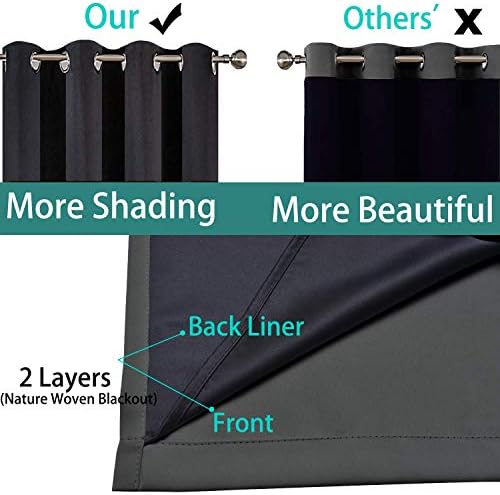 Yakamok Dark Grey Blackout Patio Door Curtain Panels W100 x L84, 1 Panel - Image 5