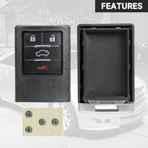 4-Button Empty Key Fob Shell for Cadillac CTS DTS STS OUC6000066 - Image 3