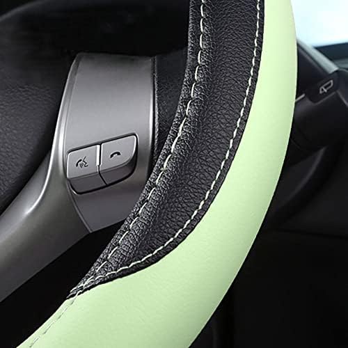 Leather Car Steering Wheel Cover, Universal Fit - Image 4
