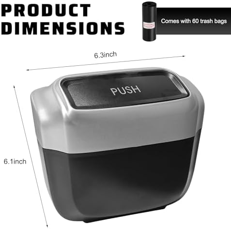2PCS Auto Trash Can with Lid, Leakproof Waterproof Car Plastic Dustbin with 60 - Image 2