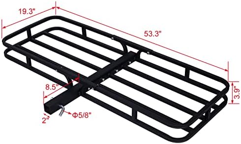 Hitch Mount Cargo Carrier, Rear Luggage Basket Rack - Image 4