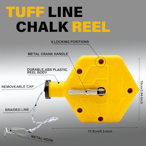 Heavy Duty Chalk Line, Professional Construction Marking Tool, 100-Foot Line - Image 3