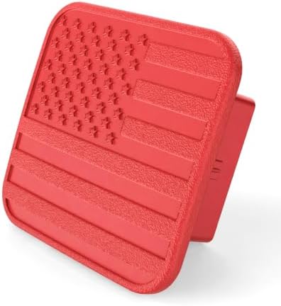 2" Red American Flag Hitch Cover Plug - Image 5