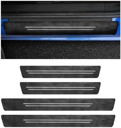 4 PCS Car Door Sill Protector, Waterproof Carbon Fiber Style Car Door Entry by Unknown