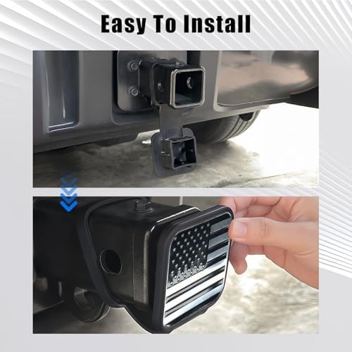 Rubber 2 Inch Trailer Hitch Cover, American Flag Tow Tube Cover Plug Cap - Image 5