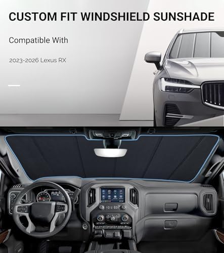 Pigenius Windshield Sun Shade for Lexus RX 2023-2026 Front Window Sunshade - Image 2