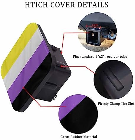 Non-Binary Pride Flag Trailer Hitch Plug Cover LGBT NB Pride Community Flag - Image 3