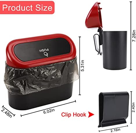 Accmor Car Trash Can with Lid, 2 Packs Mini Vehicle Trash Bin Car Dustbin - Image 2