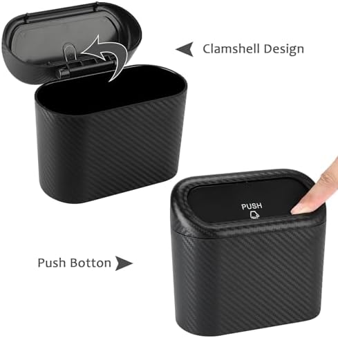 Accmor Car Trash Can with Lid, Mini Vehicle Trash Bin Portable Car Dustbin - Image 3