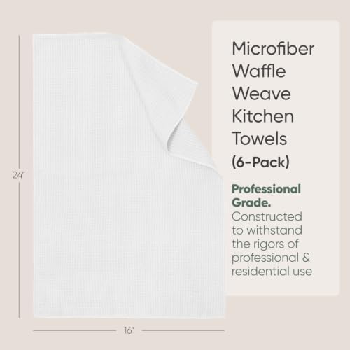 Kitchen Towels - Microfiber Waffle Weave Towels | Absorbent, No Lint, Commercial - Image 2