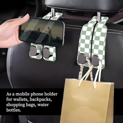 Car Seat Headrest Hook, Universal Leather Cute Hanger Holder Hook, Storage - Image 2