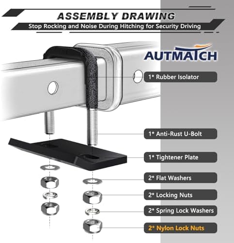 AUTMATCH Hitch Tightener Anti-Rattle Clamp - Image 3