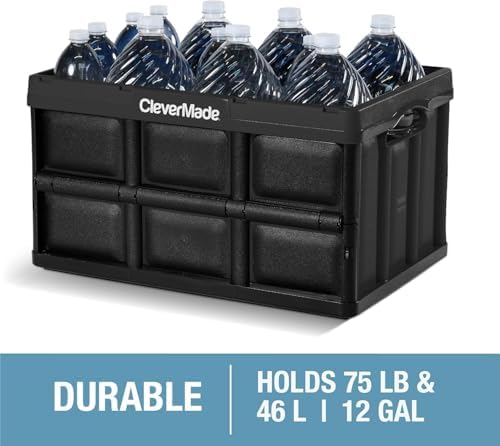 CleverMade Collapsible Storage Bins, 46L 3 Pack, 75 lb Stackable - Image 5