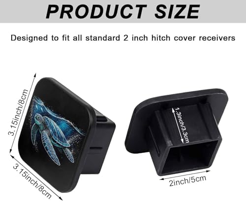 Funny Sea Turtle Tow Hitch Covers Heavy Duty Rubber Trailer Hitch Cover 2" - Image 2