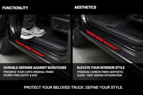 4 Pcs Carbon Fiber Door Sill Scuff Protector Auto Door Entry Guard Scratch - Image 3