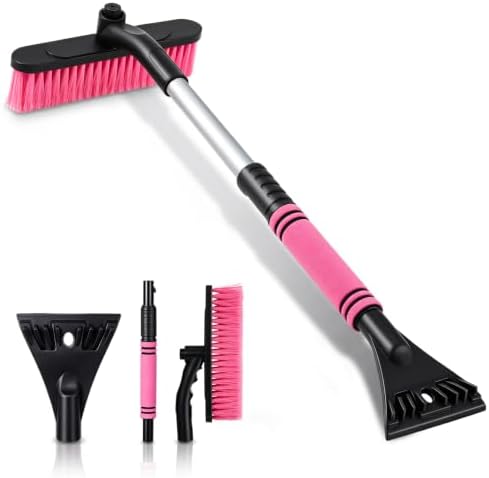 Ceenna 1 Set 32" Pink Extendable Snow Brush Ice Scraper by Ceenna