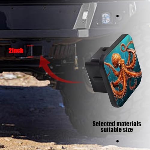 Hitch Cover Fits for 2-Inch Hitch, Majestic Octopus Gracefully Swimming in The - Image 6