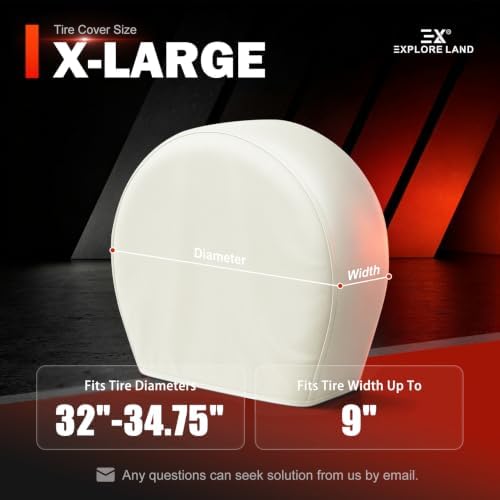 Explore Land Tire Covers 4 Pack Fit Tire Diameters 32-34.75 inch, Off White - Image 6