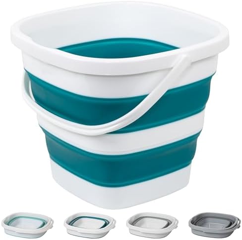 Collapsible Bucket, 2.6 Gallon 10L Mop Bucket by Tiawudi