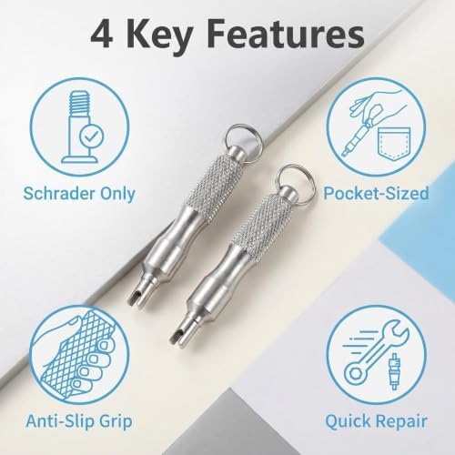 2 PCS Schrader Valve Core Removal Tool Keychain, Tire Valve Stem Repair Tool - Image 3