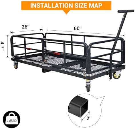 PioneerWorks Foldable Hitch Cargo Carrier w/Quick Detachable Basket 2-in-1 - Image 2