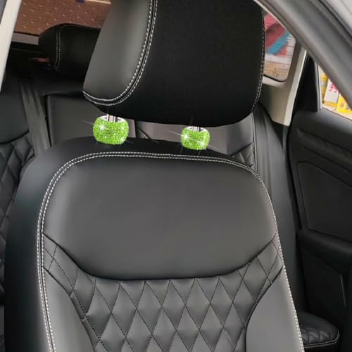 Bling Crystal Headrest Collar Rings, Light Green - Image 3